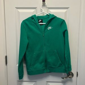 Nice zip hoodie- green- boys L